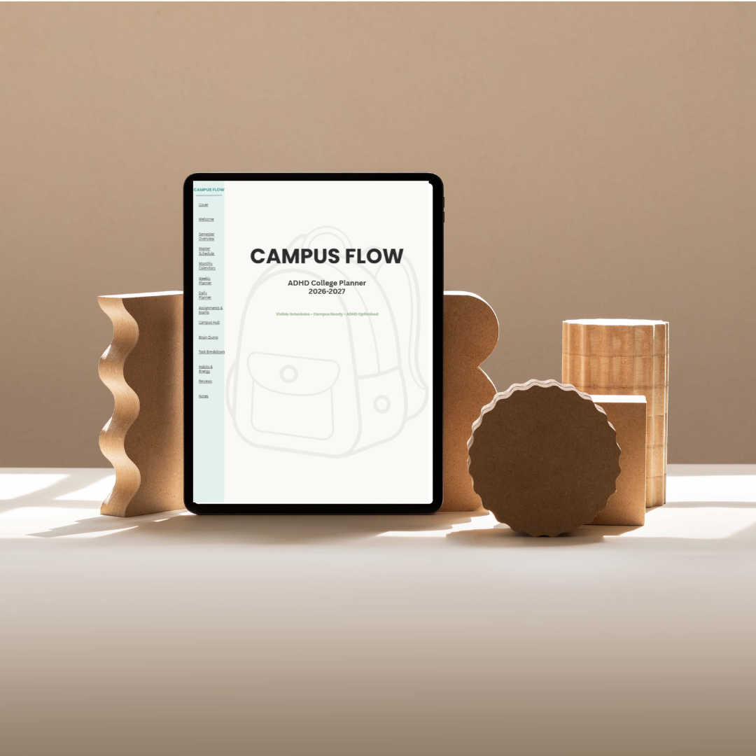 Campus Flow ADHD College Planner 2026–2027 | Hyperlinked PDF Digital Download - Image 7