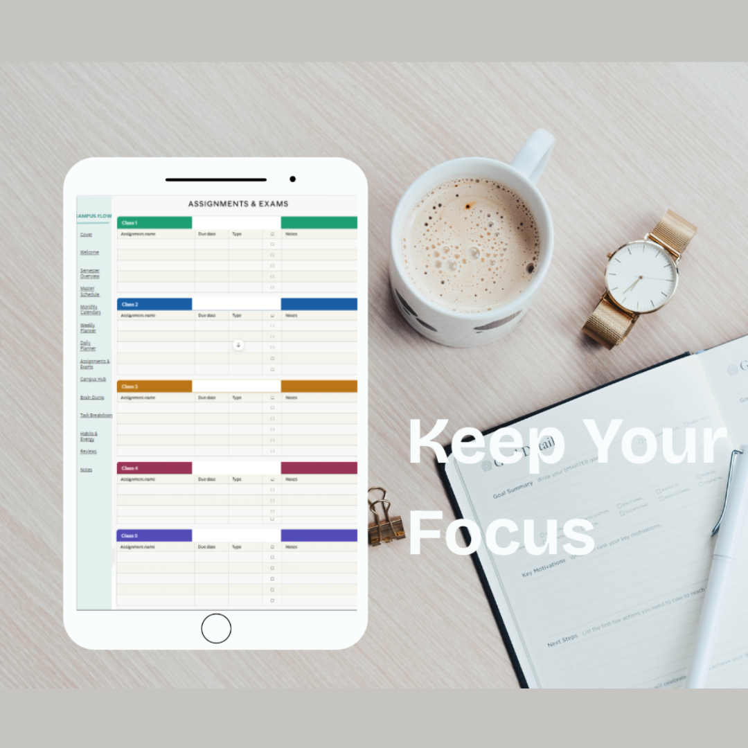Campus Flow ADHD College Planner 2026–2027 | Hyperlinked PDF Digital Download - Image 6