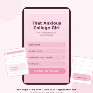 That Anxious College Girl Digital Planner — 2026-2027 Hyperlinked Academic Planner