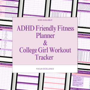 Workout Planner Made for ADHD Brains | College Women | Dopamine-Friendly Fitness Tracker | Digital Excel Download