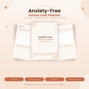 Anxiety-Free School Year Planner — Printable & Digital PDF